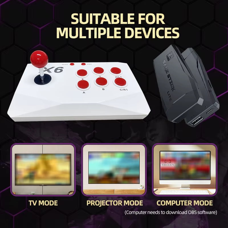 Arcade Video Game Console 4K TV Game Stick with Double Arcade Joysitck Games for Mame/Sega/Ps1/Atari Kid Gift