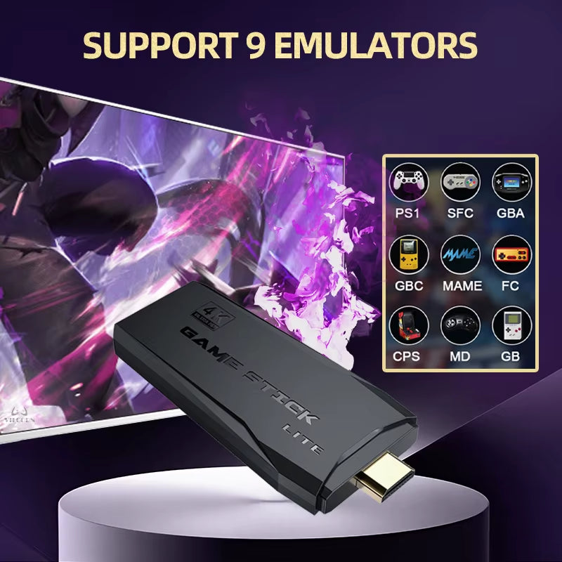 Arcade Video Game Console 4K TV Game Stick with Double Arcade Joysitck Games for Mame/Sega/Ps1/Atari Kid Gift